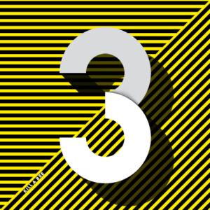 diagonal yellow and black strikes overlayed with the number