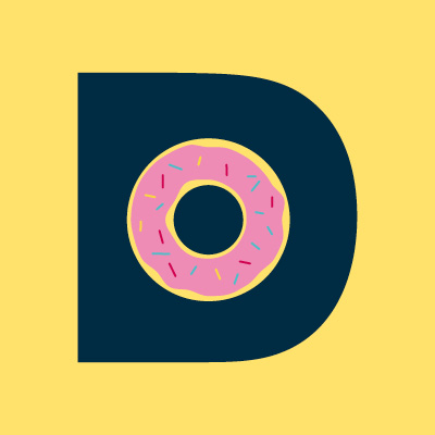 A doghunt makes up the internal hole of the letter D